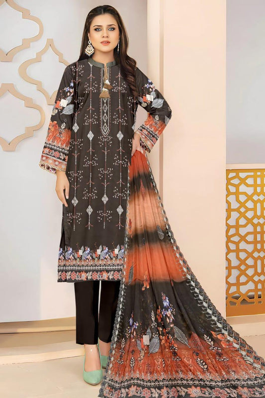 Digital Print & Embroidered - (unstitched)3 Pcs Elegant Lawn Suit (unstitched)